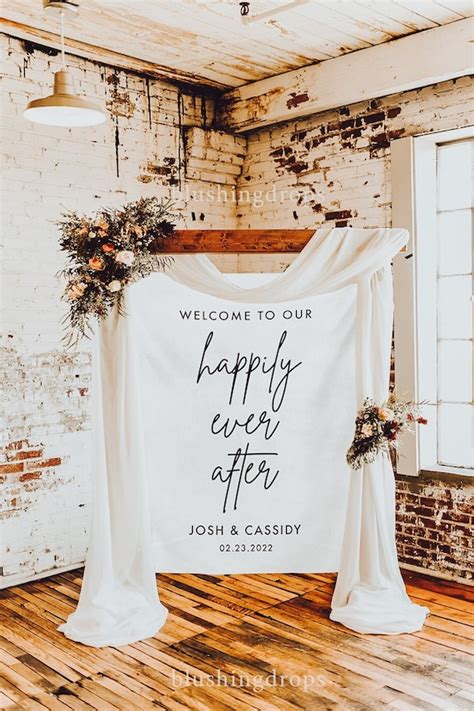 Happily Ever After Sign Arch Backdrop Wedding Backdrop For Ceremony