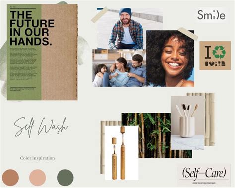 Mood Board Template Vision Board Branding Nude Ecology Bamboo