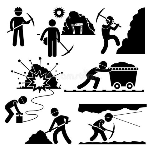 Construction Worker Job Pictogram Stock Vector Illustration Of