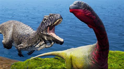 Dinossauro Camarassauro E Manada Lutando Pela Sobrevivência Contra