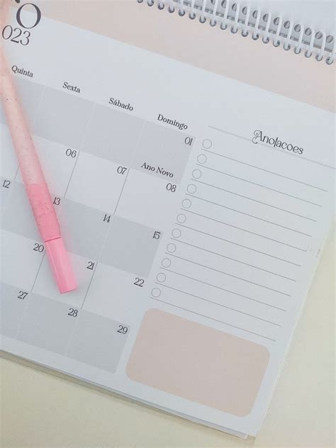 Desk Planner Mensal Datado Elo Produtos Especiais