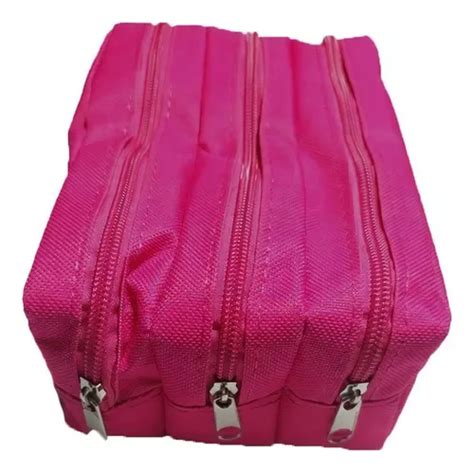 Cartuchera Nova Alpes Triplo 3 Divisorias Color Rosa Liso MercadoLibre