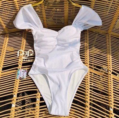 Monokini tay ngắn trắng P P Bikini Thương hiệu đồ bơi nữ đồ bơi nam hàng đầu Việt Nam