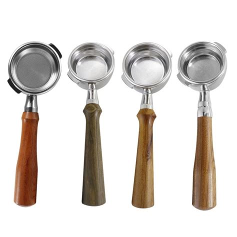 Gaggia Bottomless Naked Portafilter Coffee Espresso Stainless Steel Coffee Handle Mm Wooden