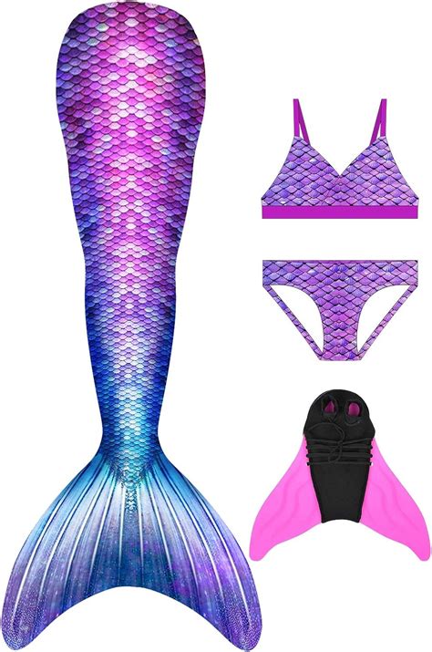Decool Cola De Sirena Traje De Ba O Sirena De Las Muchachas Bikini Pcs Set Princesa Cosplay