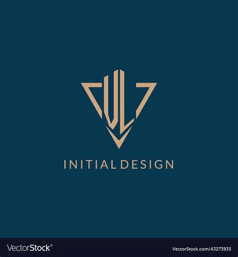 Vl Logo Initials Triangle Shape Style Creative Vector Image