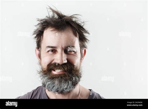 Bearded Shaggy Man Stock Photo Alamy