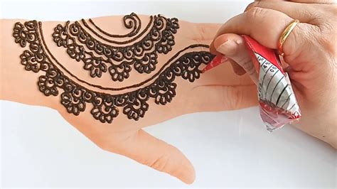 Easy Stylish Arabic Back Hand Henna Mehndi Design Tattoo Youtube