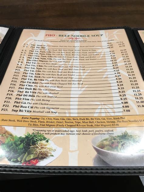Menu At Pho Today Bridgewater Restaurant Bridgewater