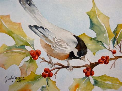 Chickadee Watercolor Watercolor Bird Watercolor Animals Painting
