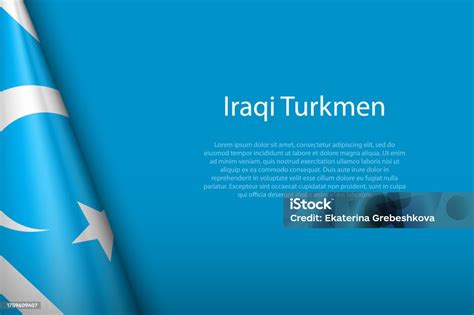 Flag Of Iraqi Turkmen Ethnic Group Isolated On Background With