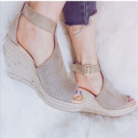 Anthropologie Shoes Wedge Espadrilles Nude Suede Wedges Poshmark