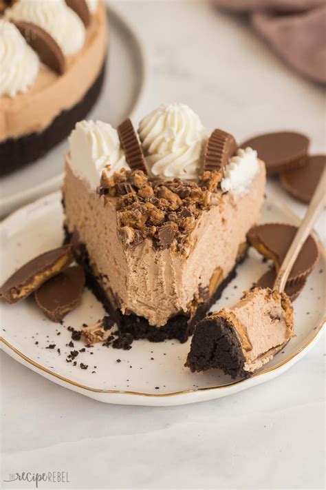 No Bake Peanut Butter Cup Cheesecake Video The Recipe Rebel