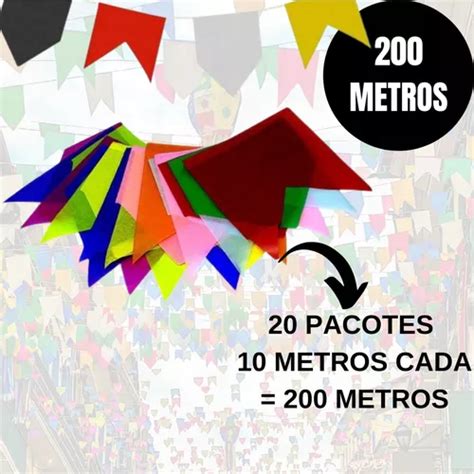 Metros Bandeirinha Papel Seda Festa Junina Decora O Mercadolivre