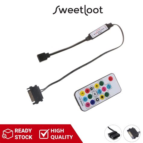 3 Pin 5v ARGB Controller SATA / IDE MOLEX Powered with RF Wireless ...