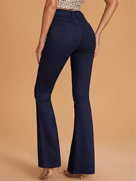 Shein Essnce High Waist Flare Leg Jeans Shein Uk