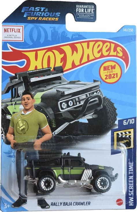 Amazon Hot Wheels Rally Baja Crawler HW Screen Time 6 10 Black Green 141 250 Toys Games