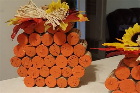 Wine Cork Sunflower Pumpkins Set Of 3 Etsy