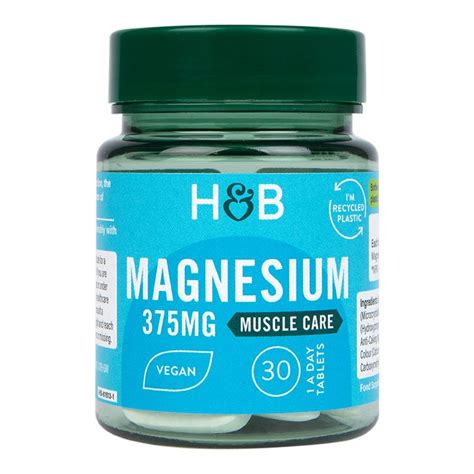 Holland And Barrett Magnesium 375mg 30 Tablets Holland And Barrett