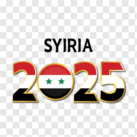 Year 2025 With Syrian Flag Design Vector, 2025, Year Number, Syrian PNG