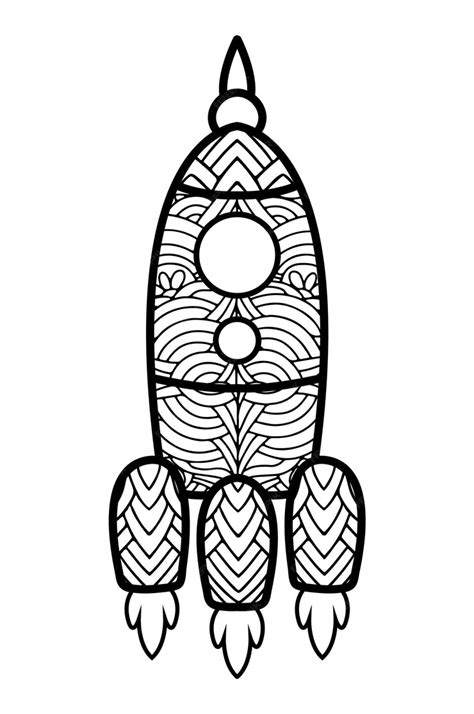 Раскраска космический корабль для детей | Премиум векторы