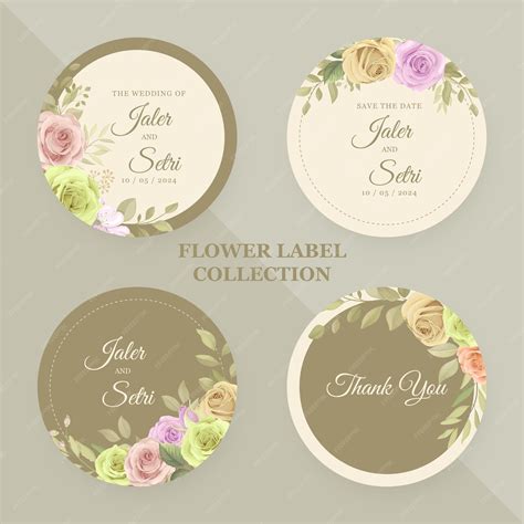 Premium Vector Collection Of Modern Hand Drawn Floral Labels