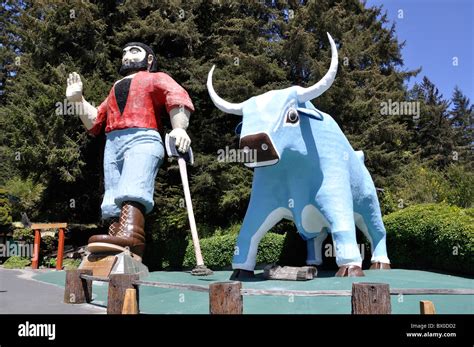 Babe The Blue Ox Statue By Paul Bunyan At Trees Of Mystery Klamath California USA Stock Photo