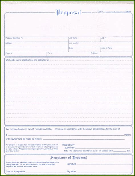 Printable Proposal Forms