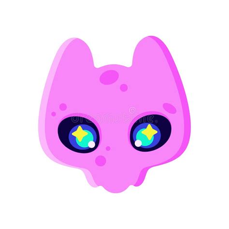 Pink Cat Skull With Glowing Eyes Halloween Stickers Neon Bright