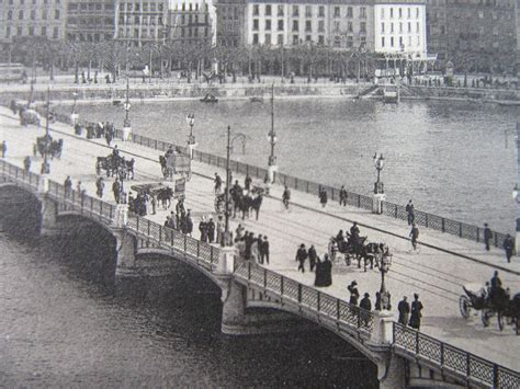 Ak Genf Geneve Pont Du Mont Blanc Kutschen Korso Stadtreinig Kaufen