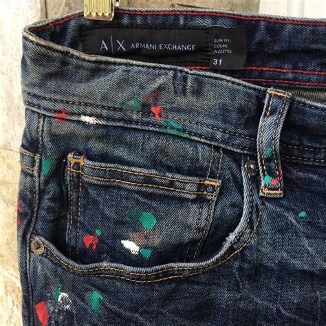 Armani Exchange Paint Splatter Jeans Luxury Apparel On Carousell