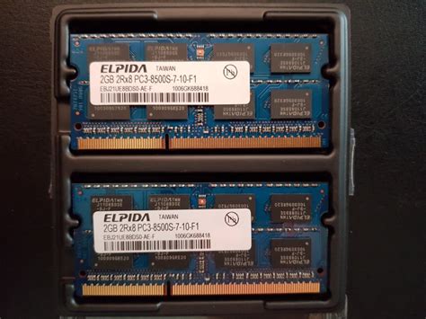 2x 2GB 4GB DDR3 2Rx8 PC3 8500S 7 10 F1 Elpida Sodimm Za Prenosnike