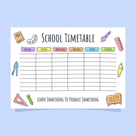 Школьное расписание с цветным значком линии | Премиум векторы