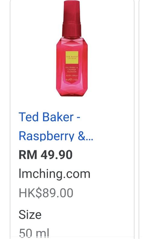Ted Baker Raspberry And Orange Blossom Body Spray 50ml Beauty And Personal
