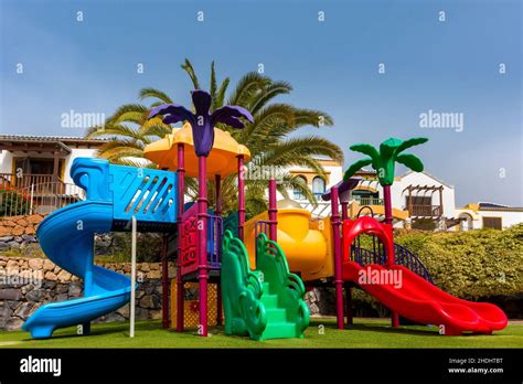 Slide Playground Slides Playgrounds Stock Photo Alamy