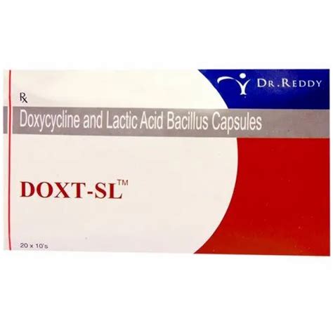 Doxt Sl Doxycycline And Lactic Acid Bacillus Capsules Dr Reddy Prescription At Rs 100strip