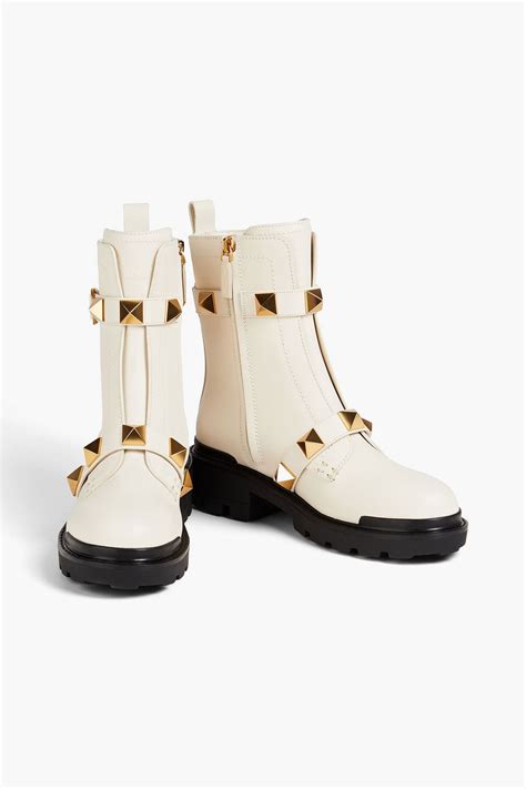 Valentino Garavani Roman Stud Leather Ankle Boots The Outnet