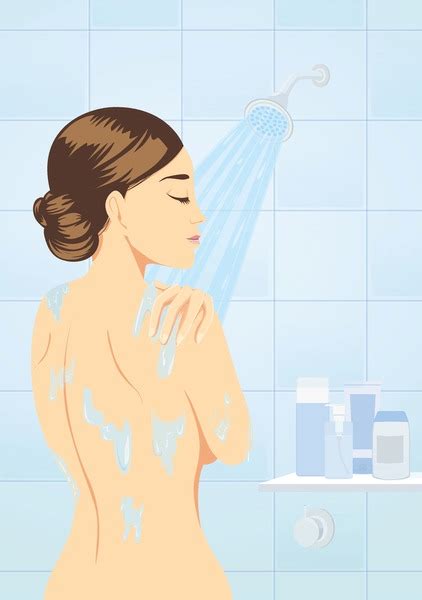 Beautiful Nude Woman Shower Over Royalty Free Licensable Stock Vectors Vector Art