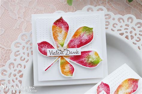 Stampin Up Herbstliche Mini Dankeskarte Mit Der Babywipe Technik