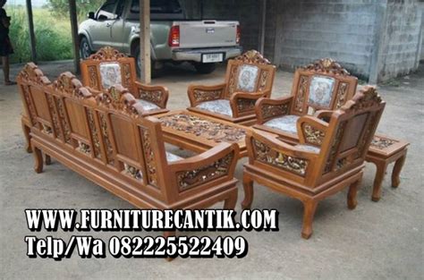 Kursi Tamu Kayu Jati Mewah Ukiran Toko Furniture Cantik Jepara