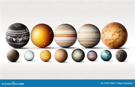 Nine Planets Of Solar System Vector Illustration Cartoondealer