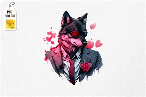 Badass Gangster Wolf Valentine S Day Graphic By Camellia Art Creative