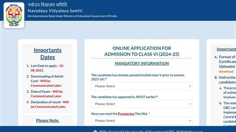 NVS 2024 Class VI Registration Process Begins At Navodaya Gov In Get