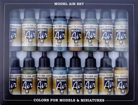 Набор красок для аэрографа Vallejo Model Air 71.193 RLM Colors 16 шт x ...