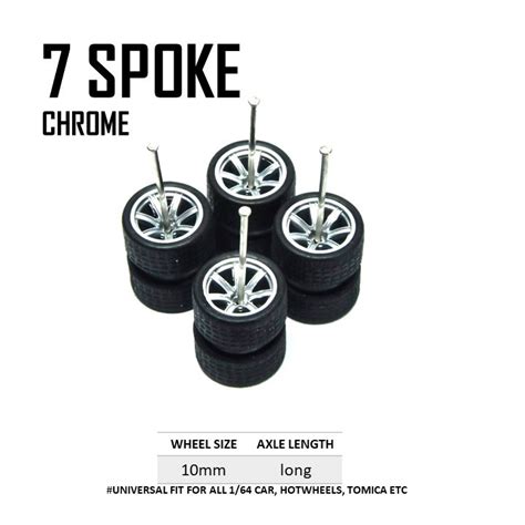 Hot Wheels Rubber Tyre Tayar Getah 7 Spoke Chrome Tomica Shopee Malaysia