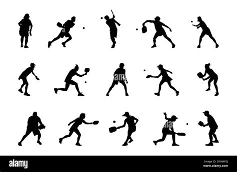 Male pickleball silhouette Cut Out Stock Images & Pictures - Alamy