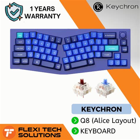 Keychron Q Alice Layout Hot Swap Rgb Fully Assembled Knob Navy Blue Mechanical Keyboard