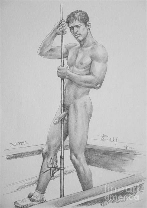 Original Drawing Sketch Art Male Nude Men Gay On Paper 11 16 04 Drawing By Hongtao Huang Pixels