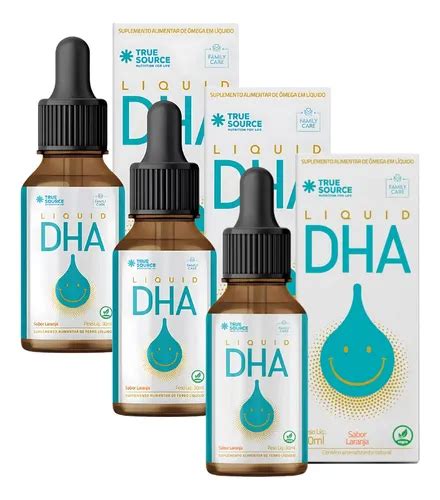 Dha True Source - Kit 3x Liquid Dha Multivitamínico Gotas Family True Source | Frete grátis