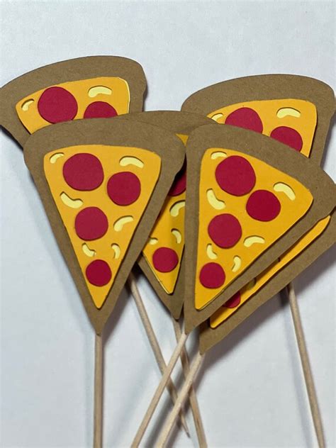 Pizza Cupcake Toppers Pizza Toppers Pepperoni Cupcake - Etsy